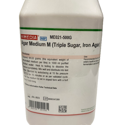 Agar Medium M (Triple Sugar, Iron Agar) 500G HiMedia